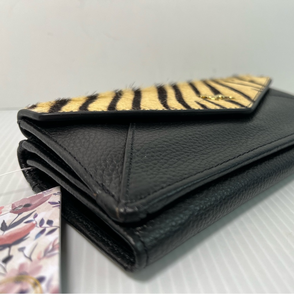 Ashwood Leather UK Genuine Pebble Leather Trifold Envelope Wallet wHaircalf flap - Picture 5 of 16